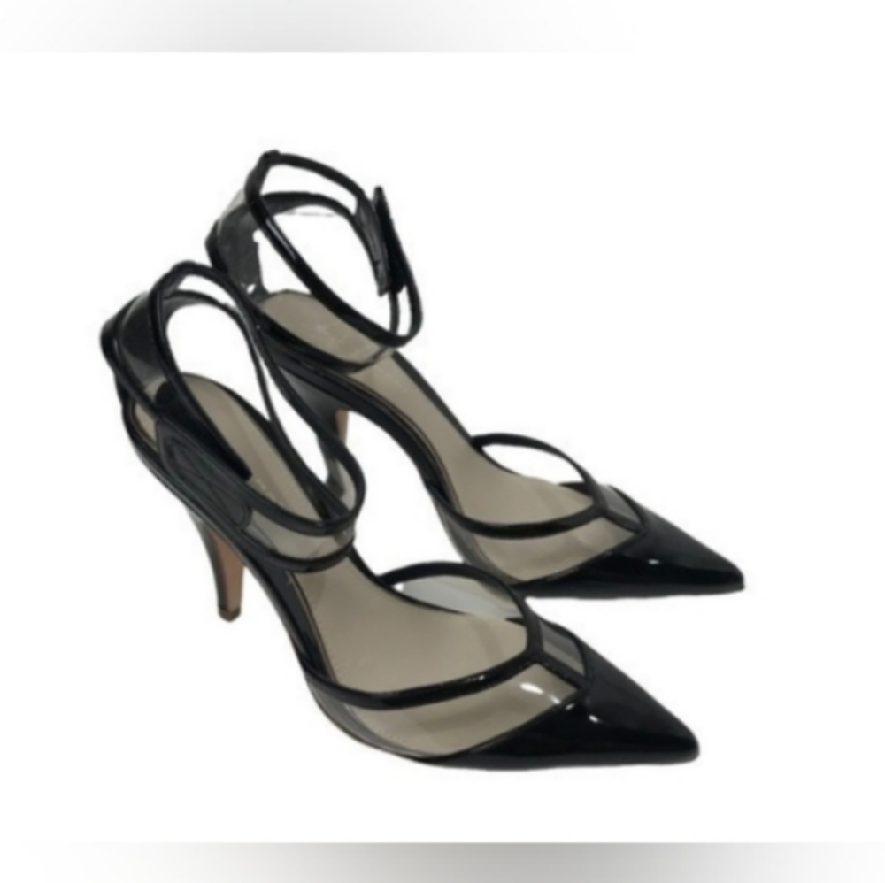 Elie Tahari El-Treasure Leather NeroClear HighHeels Black